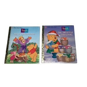 Winnie the Pooh Little Golden Books King of the Beasties Sweetest Christmas Lot